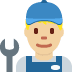man mechanic: medium-light skin tone on Twitter/X