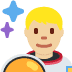 man astronaut: medium-light skin tone on Twitter/X