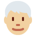 man: medium-light skin tone, white hair on Twitter/X