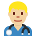 man health worker: medium-light skin tone on Twitter/X