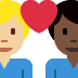 couple with heart: man, man, medium-light skin tone, dark skin tone on Twitter/X