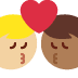 kiss: man, man, medium-light skin tone, medium-dark skin tone on Twitter/X