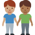 men holding hands: medium skin tone, medium-dark skin tone on Twitter/X