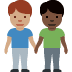 men holding hands: medium skin tone, dark skin tone on Twitter/X