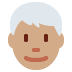 man: medium skin tone, white hair on Twitter/X