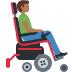 man in motorized wheelchair facing right: medium-dark skin tone on Twitter/X