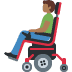 man in motorized wheelchair: medium-dark skin tone on Twitter/X