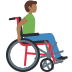 man in manual wheelchair facing right: medium-dark skin tone on Twitter/X