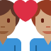 couple with heart: man, man, medium-dark skin tone, medium skin tone on Twitter/X