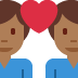 couple with heart: man, man, medium-dark skin tone on Twitter/X
