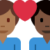 couple with heart: man, man, medium-dark skin tone, dark skin tone on Twitter/X