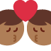 kiss: man, man, medium-dark skin tone on Twitter/X