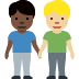 men holding hands: dark skin tone, medium-light skin tone on Twitter/X