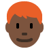 man: dark skin tone, red hair on Twitter/X