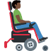 man in motorized wheelchair facing right: dark skin tone on Twitter/X