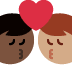 kiss: man, man, dark skin tone, medium skin tone on Twitter/X