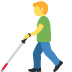 man with white cane on Twitter/X