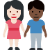 woman and man holding hands: light skin tone, dark skin tone on Twitter/X