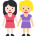 women holding hands: light skin tone, medium-light skin tone on Twitter/X
