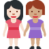 women holding hands: light skin tone, medium skin tone on Twitter/X