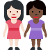 women holding hands: light skin tone, dark skin tone on Twitter/X