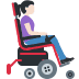 woman in motorized wheelchair facing right: light skin tone on Twitter/X