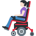 woman in motorized wheelchair: light skin tone on Twitter/X