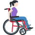woman in manual wheelchair facing right: light skin tone on Twitter/X