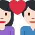 couple with heart: woman, man, light skin tone on Twitter/X