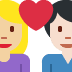 couple with heart: woman, man, medium-light skin tone, light skin tone on Twitter/X