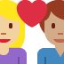 couple with heart: woman, man, medium-light skin tone, medium skin tone on Twitter/X