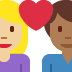 couple with heart: woman, man, medium-light skin tone, medium-dark skin tone on Twitter/X