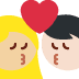 kiss: woman, man, medium-light skin tone, light skin tone on Twitter/X