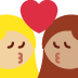 kiss: woman, woman, medium-light skin tone, medium skin tone on Twitter/X