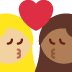 kiss: woman, woman, medium-light skin tone, medium-dark skin tone on Twitter/X