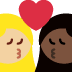 kiss: woman, woman, medium-light skin tone, dark skin tone on Twitter/X