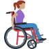 woman in manual wheelchair facing right: medium skin tone on Twitter/X