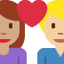 couple with heart: woman, man, medium skin tone, medium-light skin tone on Twitter/X