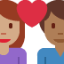 couple with heart: woman, man, medium skin tone, medium-dark skin tone on Twitter/X