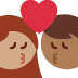 kiss: woman, man, medium skin tone, medium-dark skin tone on Twitter/X