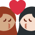 kiss: woman, woman, medium skin tone, light skin tone on Twitter/X