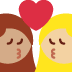 kiss: woman, woman, medium skin tone, medium-light skin tone on Twitter/X