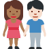 woman and man holding hands: medium-dark skin tone, light skin tone on Twitter/X