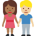 woman and man holding hands: medium-dark skin tone, medium-light skin tone on Twitter/X