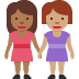 women holding hands: medium-dark skin tone, medium skin tone on Twitter/X