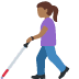 woman with white cane: medium-dark skin tone on Twitter/X