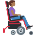 woman in motorized wheelchair facing right: medium-dark skin tone on Twitter/X
