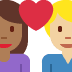 couple with heart: woman, man, medium-dark skin tone, medium-light skin tone on Twitter/X