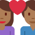 couple with heart: woman, man, medium-dark skin tone on Twitter/X