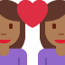 couple with heart: woman, woman, medium-dark skin tone on Twitter/X